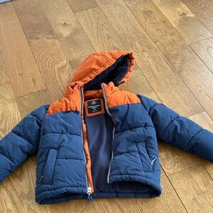 Kids Orange and Blue Puffer Jacket